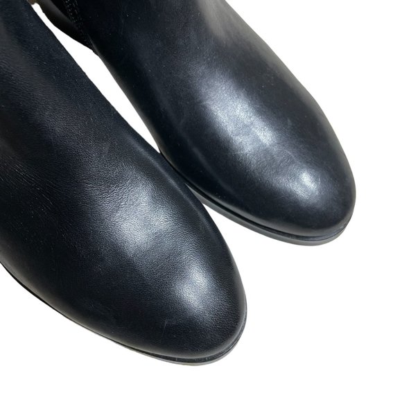 Ralph Lauren Leather Ankle Boots 5.5 Suede Block Heel Almond Toe Strap Harness - Picture 7 of 14